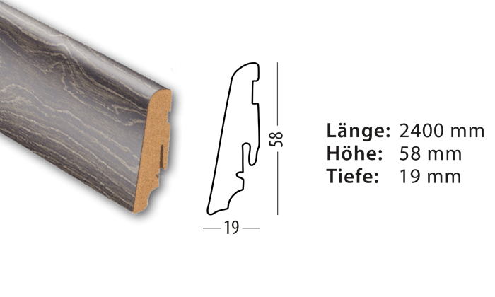 Dekorsockelleiste - Select 49 - Berggranit silbergrau Elegant